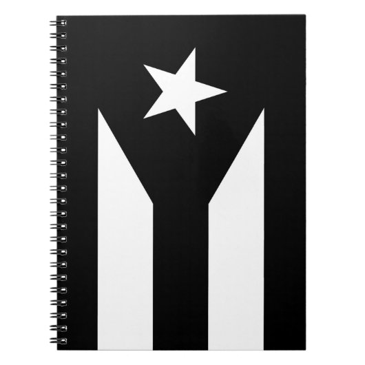 Zwarte vlag van Puerto Rico Notitieboek (Voorkant)