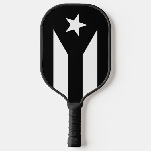 Zwarte vlag van Puerto Rico Pickleball Paddle (Achterkant)