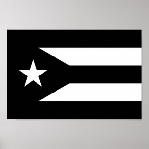 Zwarte vlag van Puerto Rico Poster