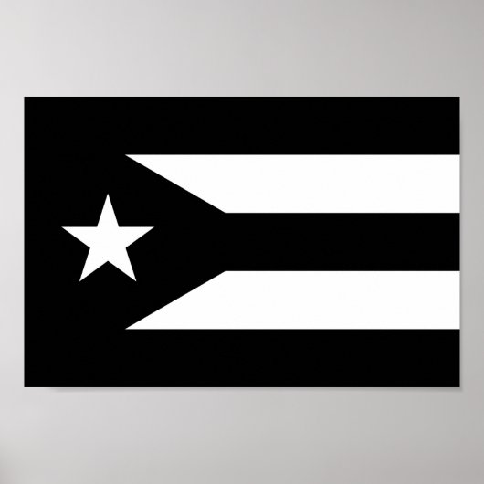 Zwarte vlag van Puerto Rico Poster (Voorkant)