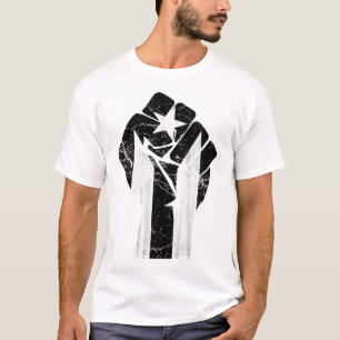 Zwarte vlag van Puerto Rico Resiste T-shirt