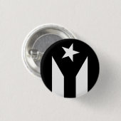 Zwarte vlag van Puerto Rico Ronde Button 3,2 Cm (Voorkant /achterkant)