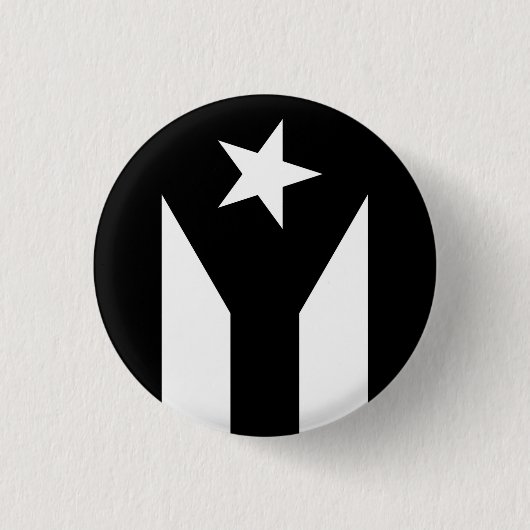 Zwarte vlag van Puerto Rico Ronde Button 3,2 Cm (Voorkant)