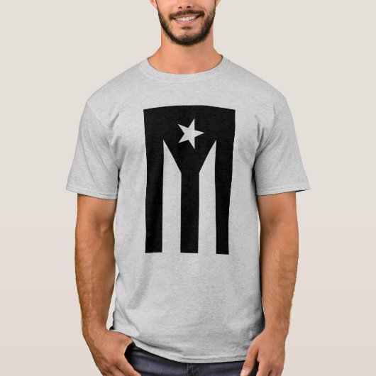 Zwarte vlag van Puerto Rico T-shirt (Voorkant)