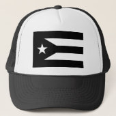 Zwarte vlag van Puerto Rico Trucker Pet (Voorkant)