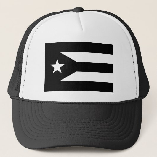 Zwarte vlag van Puerto Rico Trucker Pet (Voorkant)