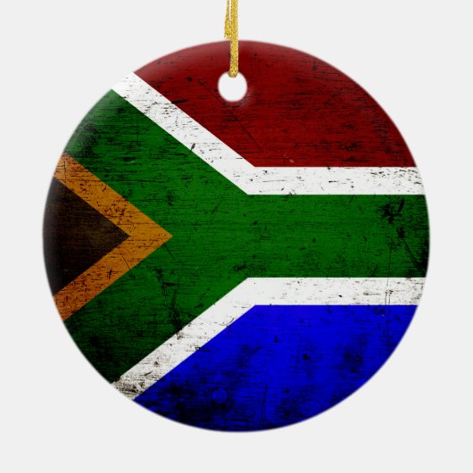 Zwarte vlag Zuid-Afrika Keramisch Ornament (Achterkant)