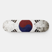 Zwarte vlag Zuid-Korea Skateboard (Horizontaal)