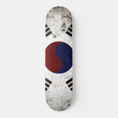 Zwarte vlag Zuid-Korea Skateboard (Voorkant)