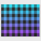 Zwarte vlakte op paars tot turkooisblauw cadeaupapier (Vlak)
