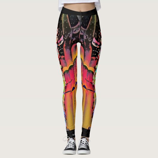 Zwarte vlammende leggings (Voorkant)