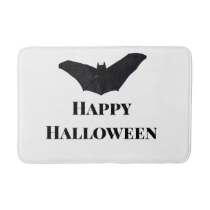 Zwarte vleermuis gelukkige Halloween voeg naam tek Badmat