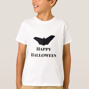 Zwarte vleermuis gelukkige Halloween voeg naam tek T-shirt