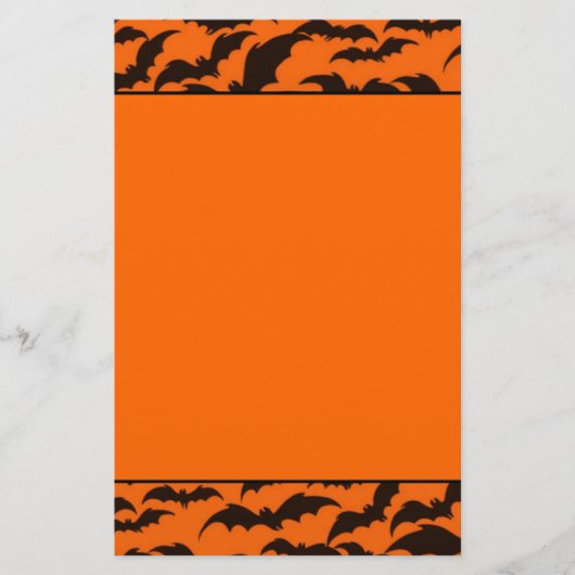 Zwarte Vleermuis Halloween Briefpapier (Voorkant)