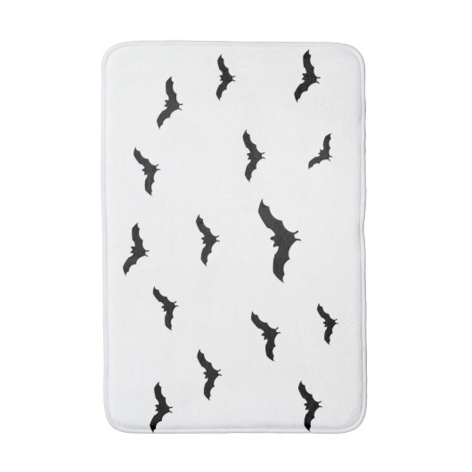 Zwarte vleermuizen en witte hittehalloween afbeeld badmat (Voorkant Verticaal)