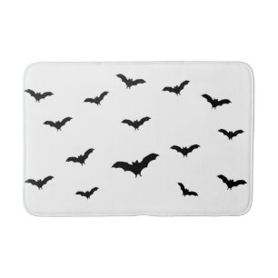 Zwarte vleermuizen en witte schattige Halloween ch Badmat