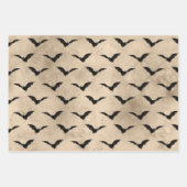 zwarte vleermuizen Halloween Inpakpapier Vel (Voorkant 2)