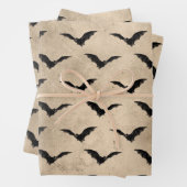  zwarte vleermuizen Halloween Inpakpapier Vel (In situ)
