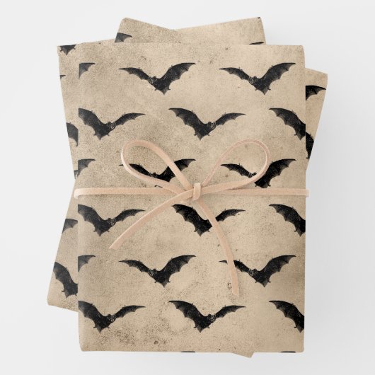  zwarte vleermuizen Halloween Inpakpapier Vel (In situ)