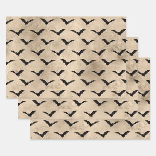 zwarte vleermuizen Halloween Inpakpapier Vel (Set)