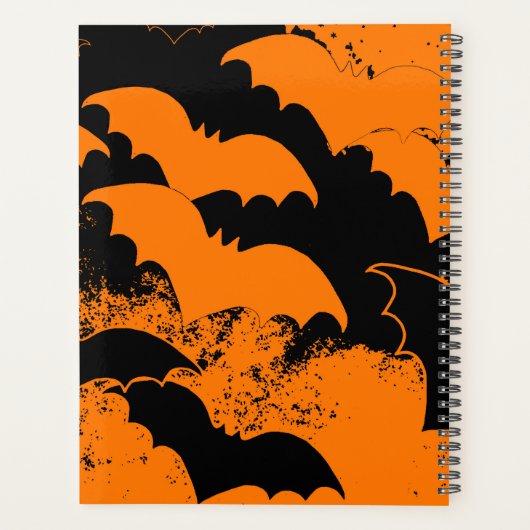 Zwarte vleermuizen in het Sinaasappel Planner (Achterkant)