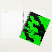 Zwarte vleermuizen in het vlieggroen planner (Display)