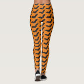 Zwarte vleermuizen Oranje Halloween Leggings (Achterkant)