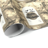 Zwarte vleermuizen Spooky Scary Volle Maan Happy H Cadeaupapier (Rol Hoek)