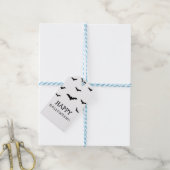 Zwarte vleermuizen & witte cute Halloween-feest ch Cadeaulabel (Met Touw)