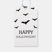 Zwarte vleermuizen & witte cute Halloween-feest ch Cadeaulabel (Achterkant)
