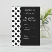 Zwarte vlek 50e verjaardag uitnodiging (Staand voorkant)