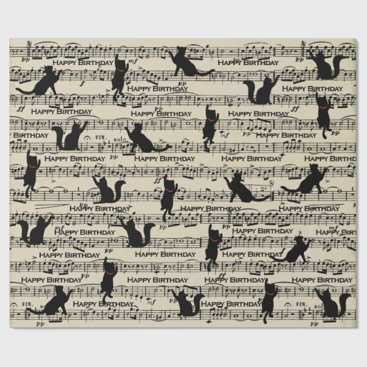 Zwarte vlekjes op blad cadeaupapier (Vlak)