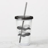 Zwarte vlekvormige cartoon acryl drinkbeker (Achterkant)