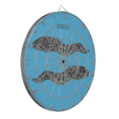 Zwarte vlekvormige cartoon dartbord (Voorkant Links)