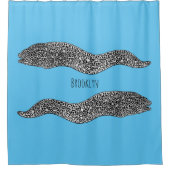 Zwarte vlekvormige cartoon douchegordijn (Voorkant)