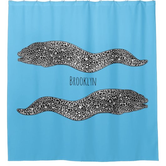 Zwarte vlekvormige cartoon douchegordijn (Voorkant)