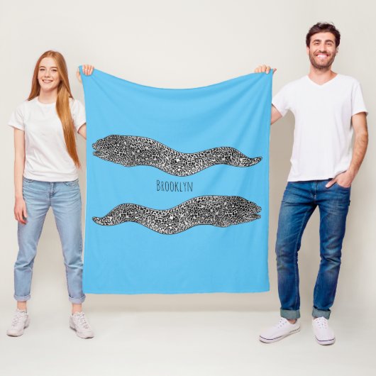 Zwarte vlekvormige cartoon fleece deken (In situ)