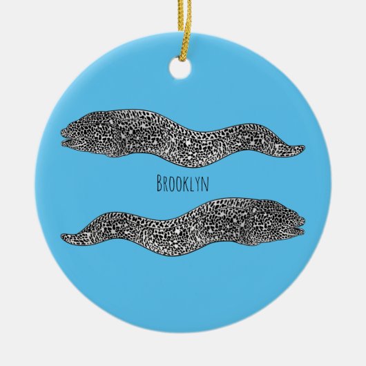 Zwarte vlekvormige cartoon keramisch ornament (Voorkant)