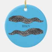 Zwarte vlekvormige cartoon keramisch ornament (Achterkant)