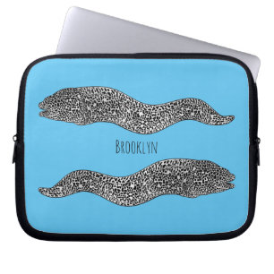 Zwarte vlekvormige cartoon laptop sleeve