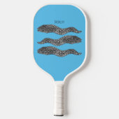 Zwarte vlekvormige cartoon pickleball paddle (Achterkant)
