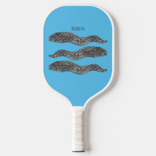Zwarte vlekvormige cartoon pickleball paddle