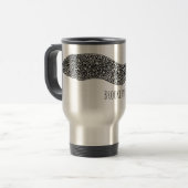 Zwarte vlekvormige cartoon reisbeker (Voorkant links)