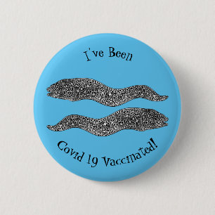 Zwarte vlekvormige cartoon ronde button 5,7 cm