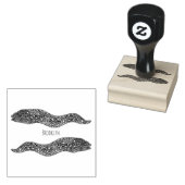 Zwarte vlekvormige cartoon rubberstempel (Gestempeld)