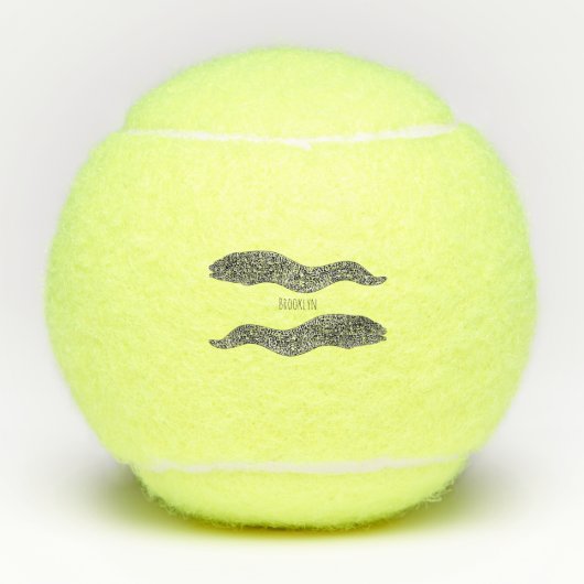 Zwarte vlekvormige cartoon tennisballen (Voorkant)