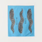 Zwarte vlekvormige cartoon wandkleed (Voorkant)