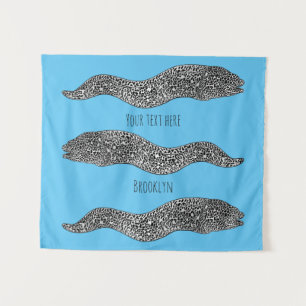 Zwarte vlekvormige cartoon wandkleed