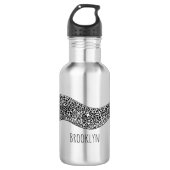 Zwarte vlekvormige cartoon waterfles  (Voorkant)