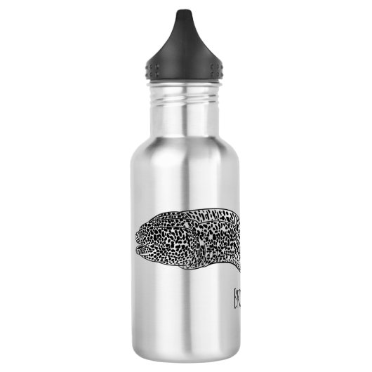 Zwarte vlekvormige cartoon waterfles  (Links)